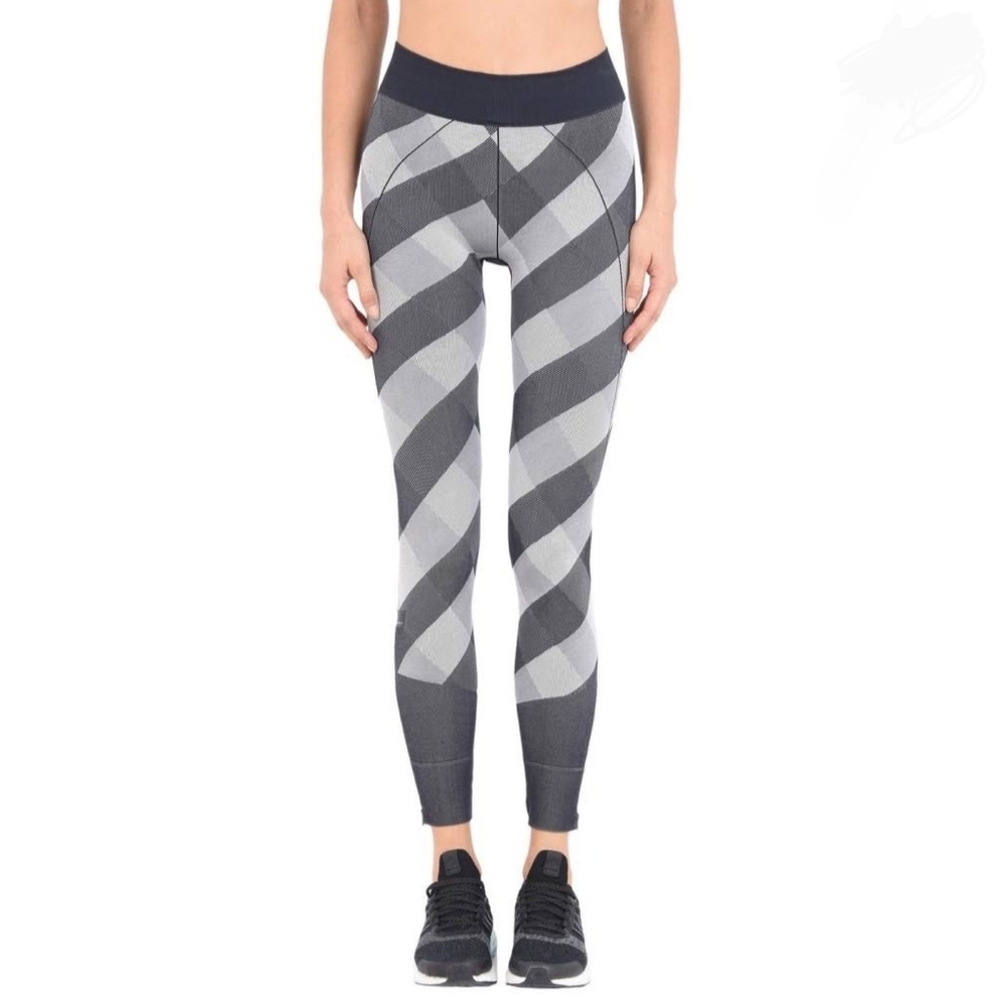 Adidas by Stella McCartney Black and Gray Checkered Leggings